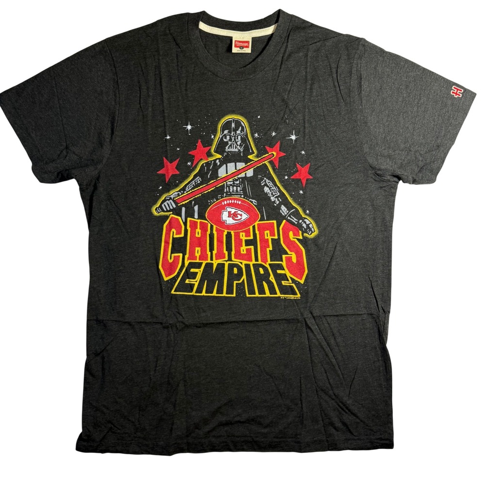 Homage Kansas City Chiefs x Star Wars Darth Vader T-Shirt Large NEW